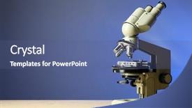  Presentation with microscope - Cool new PPT layouts with path lab - microscope on table on color backdrop and a ocean colored foreground