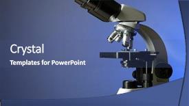  Presentation with canon microscope - Slide deck enhanced with path lab - microscope on table on color background and a ocean colored foreground