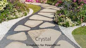  Presentation with path - Colorful theme enhanced with path-leading-through-a-garden backdrop and a light gray colored foreground