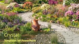  Presentation with path - Theme featuring path-leading-through-a-garden background and a tawny brown colored foreground