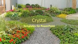  Presentation with path - PPT layouts enhanced with path-leading-through-a-garden background and a tawny brown colored foreground