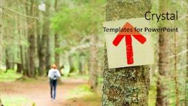  Presentation with pointer - PPT theme with path pointer background and a yellow colored foreground