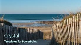  Presentation with path - Beautiful slide set featuring path-surrounded-by-wood-palisade backdrop and a tawny brown colored foreground