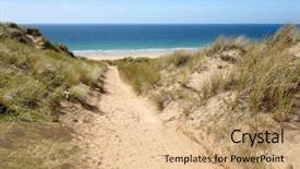  Presentation with sand dunes - Beautiful slides featuring path through the sand dunes backdrop and a coral colored foreground