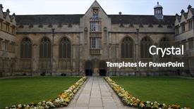 Presentation with kyoto university - PPT theme consisting of path to college oxford university background and a  colored foreground