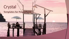  Presentation with om mantra meditation - Theme enhanced with path to the night evening background and a  colored foreground