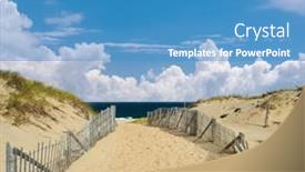  Presentation with cape cod - Beautiful presentation theme featuring path-way-to-the-beach backdrop and a teal colored foreground