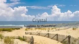  Presentation with cape cod - Cool new PPT theme with path-way-to-the-beach backdrop and a light blue colored foreground