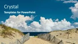  Presentation with cape cod - PPT theme consisting of path-way-to-the-beach background and a ocean colored foreground
