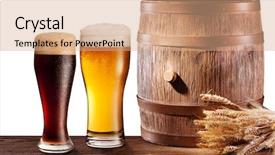  Presentation with beer - Slide deck featuring pather - glasses of beer near woden background and a  colored foreground