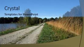  Presentation with pathway - Colorful PPT layouts enhanced with pathway along the lake backdrop and a light blue colored foreground