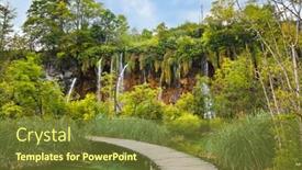  Presentation with pathway - Presentation theme consisting of student with books and paper background and a soft green colored foreground