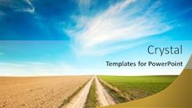  Presentation with pathway - Audience pleasing theme consisting of pathway-in-the-middle backdrop and a arctic colored foreground