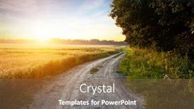  Presentation with pathway - Presentation design enhanced with pathway-in-the-middle background and a coral colored foreground