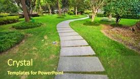  Presentation with pathway - Colorful PPT layouts enhanced with pathway in the park backdrop and a tawny brown colored foreground