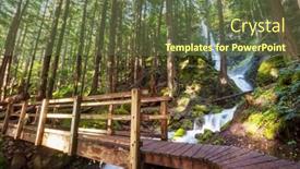  Presentation with pathway - Slide deck having pathway-in-the-sequoia-forest background and a tawny brown colored foreground