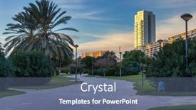  Presentation with pathway - PPT theme enhanced with pathway-in-the-turia-park background and a ocean colored foreground