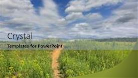  Presentation with pathway - Colorful slide set enhanced with pathway on green meadow backdrop and a light blue colored foreground