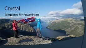  Presentation with pathway - Audience pleasing PPT theme consisting of pathway preikestolen pulpit rock couple backdrop and a light blue colored foreground