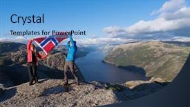  Presentation with pathway - Colorful PPT layouts enhanced with pathway preikestolen pulpit rock couple backdrop and a light blue colored foreground