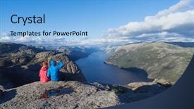  Presentation with pathway - Slides enhanced with pathway pulpit rock norway couple background and a light blue colored foreground