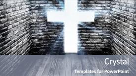  Presentation with pathway - PPT theme consisting of pathway towards the cross background and a gray colored foreground
