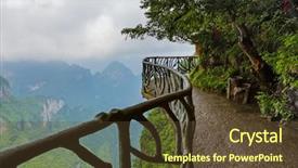  Presentation with china travel - Audience pleasing slide set consisting of pathways - pathway in tianmenshan nature park backdrop and a tawny brown colored foreground