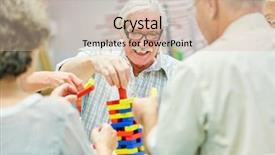  Presentation with patience - Colorful presentation design enhanced with patience - dementia group in retirement home backdrop and a soft green colored foreground