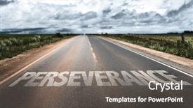  Presentation with rural road - Colorful PPT theme enhanced with patience - perseverance written on rural road backdrop and a gray colored foreground
