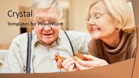  Presentation with dementia - Beautiful presentation theme featuring patience - senior couple with dementia plays backdrop and a lemonade colored foreground