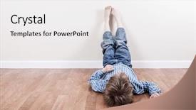  Presentation with patience - Colorful presentation enhanced with patience - young boy laying backdrop and a white colored foreground