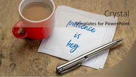  Presentation with patience - Slide set having patience-is-key-inspiraitonal-note background and a coral colored foreground