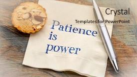  Presentation with patience - Colorful slide set enhanced with patience is power - inspiraitonal handwriting backdrop and a  colored foreground