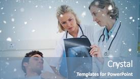  Presentation with falling snow - Beautiful PPT layouts featuring patient against snow falling backdrop and a teal colored foreground