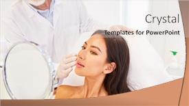  Presentation with plastic surgery - Beautiful slide set featuring patient-and-dermatologist backdrop and a sky blue colored foreground