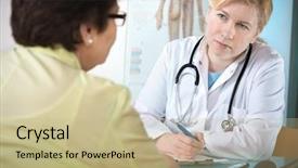  Presentation with medical therapy - Colorful theme enhanced with patient and explaining medical backdrop and a mint green colored foreground