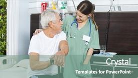  Presentation with rehab - Presentation theme having patient and nurse looking background and a seafoam green colored foreground