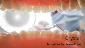  Presentation with jaw - Presentation theme having patient-at-a-dentist-appointment background and a red colored foreground