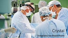  Presentation with surgery - Colorful slide deck enhanced with patient at cardiac surgery backdrop and a light blue colored foreground