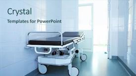  Presentation with hospital bed - Theme consisting of patient bed in hospital hallway background and a sky blue colored foreground