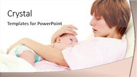  Presentation with newborn baby hospital - Cool new PPT theme with patient caring for her newborn backdrop and a  colored foreground