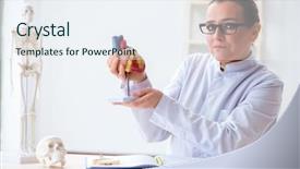  Presentation with spare parts management - Presentation featuring patient case study - doctor lecturer explaining various parts background and a  colored foreground