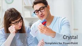  Presentation with medical students - Colorful theme enhanced with patient case study - two medical students studying backdrop and a light blue colored foreground