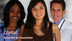  Presentation with icu nurse hospital patients - Slide deck featuring patient diversity - group of doctors and nurses background and a  colored foreground