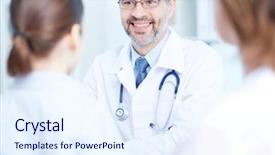  Presentation with consulting - Cool new theme with patient doctor - confident practitioner consulting female backdrop and a sky blue colored foreground