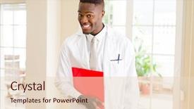  Presentation with african american patient - Amazing presentation theme having patient documentation - african american doctor man smiling backdrop and a lemonade colored foreground