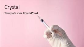  Presentation with vaccination - Beautiful presentation featuring patient dose measurment - hand of nurse with syringe backdrop and a lemonade colored foreground