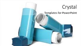  Presentation with asthma - Presentation theme consisting of patient education - asthma inhalers on white background background and a white colored foreground