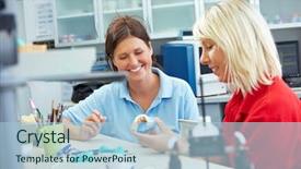  Presentation with dental - Colorful PPT layouts enhanced with patient education - dental technician showing work backdrop and a light blue colored foreground