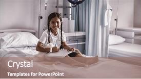  Presentation with smiling little girl - Colorful slides enhanced with patient education - smiling girl drawing picture backdrop and a coral colored foreground